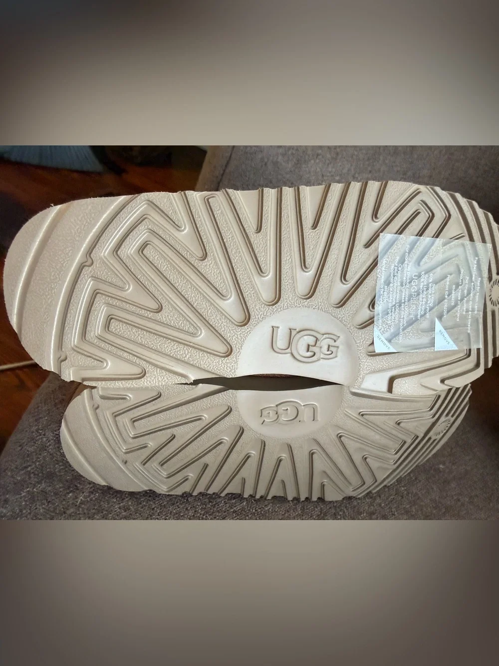 UGG Beige/Tan Boot Sole with UGG Logo